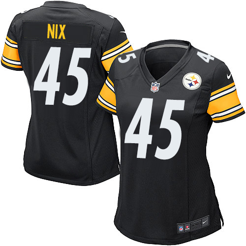 Women's Game Roosevelt Nix Nike Jersey Black Home - #45 NFL Pittsburgh Steelers